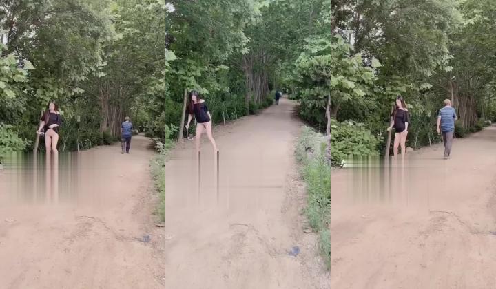 推特极限露出，长腿女神【浅浅GI9ZA】订阅，人前，公共场合，各种社死露出，诱惑农村老头