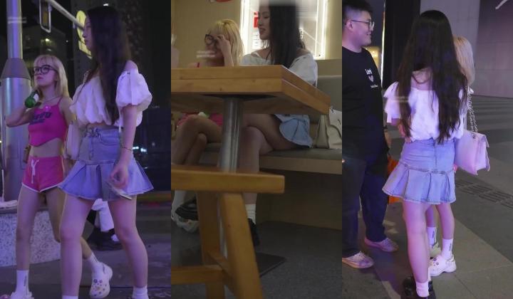 大神步行街尾随偷拍 荷叶边牛仔裙美女性感肉臀粉内夹成丁字裤两个圆圆的屁股蛋