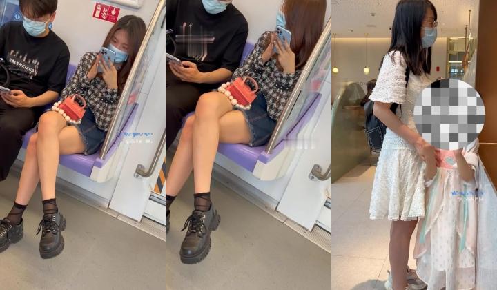 尾随偷拍美女裙底风光 ️气质眼镜年轻美女买奶茶性感白内包不住大露毛全过无内美女被抛弃续集又吵起来