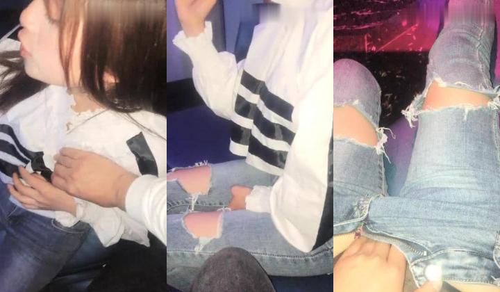KTV里的香艳一夜，【迷人的小姐姐呀】00后小萝莉，酒精和音乐的双重刺激下，被咸猪手撩拨得发骚，洗手间脱光无套插嫩穴内射真爽