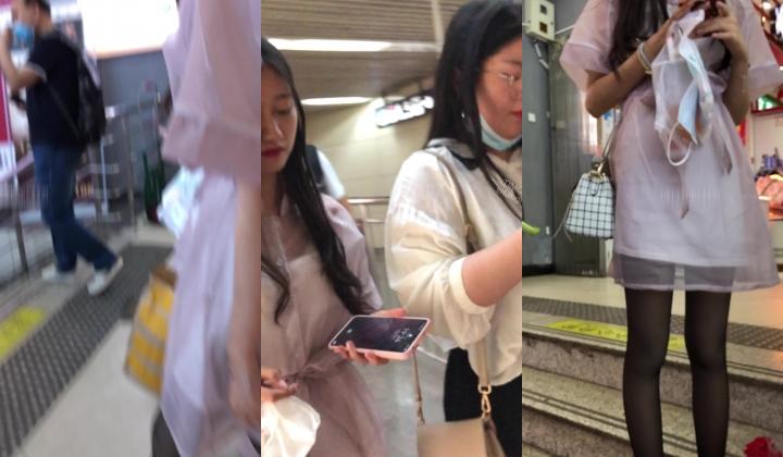 神级大师4K设备卖场地铁步行街贴身极限CD 黑丝学生妹超级美！丁字？无内？失误了