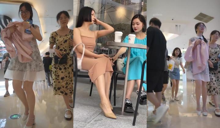 商场偷拍美女裙底 ️UR级极品后妈裙御姐坐着玩高跟鞋惨遭CD透明裙边大学生逛商场屁股好黑..粉色