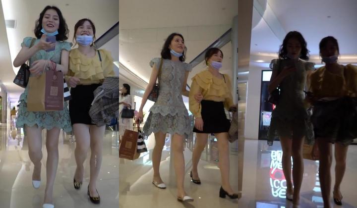 【YZWCD】YC174浅绿镂空款连衣裙美女！黑色半透明内！