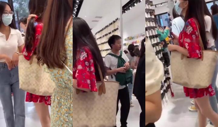 大神偷拍美女裙底SR级！清纯双马尾妹子内裤勒出逼缝白色印花连衣裙极品美腿小姐姐，白色内内漏毛！