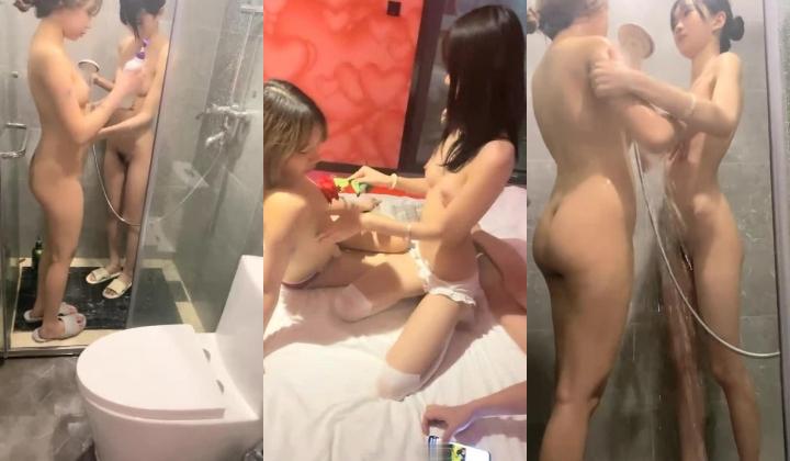 19岁学生妹，【一只兔叽吖】校花双女神，酒店开房，全裸沐浴，无套群P 蜜桃臀后入，好紧插得妹妹疼