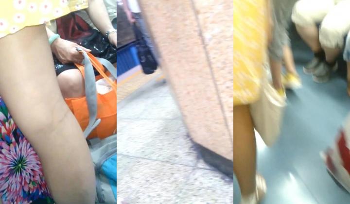 国内跟踪TP黄裙不穿内裤性感美女从商城到地铁2号线转5号线一路偷拍妹子裙底鲍鱼