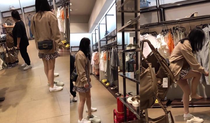 美女聚集地横扫商场步行街极限抄底各种类型风格小姐姐裙底