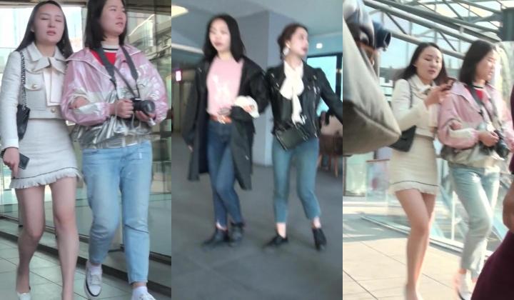 【海阔天空系列CD】极品高颜值时尚小姐姐骚丁，JK少女街头扭屁股