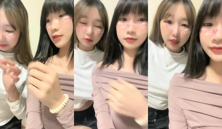 【一只兔叽吖】校花双女神~!尺度升级~完全放飞~无套群P，小妹妹挺漂亮，被干得娇喘阵阵