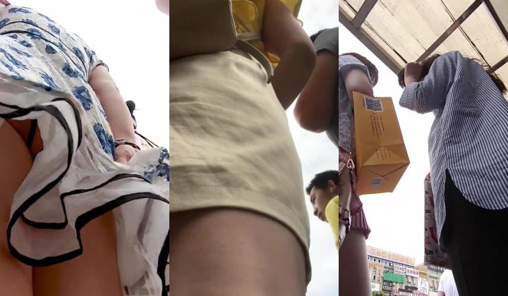 《巅峰 极限 重磅》作死CD大神公交站点贴身抄底数位都市小姐姐裙内 各种骚T内、透明内、蕾丝内当
