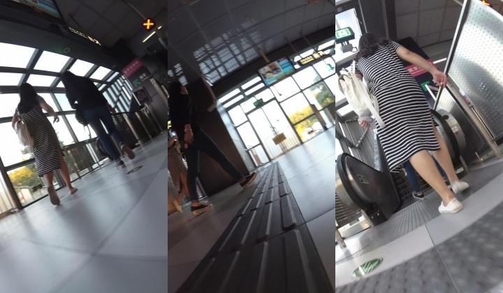 北京地铁商圈CD系列2，掀裙被小姐姐发现差点被打手，大神不怕还继续拍