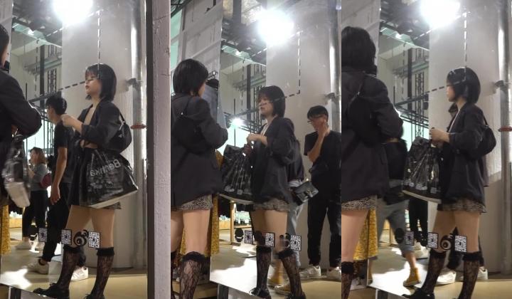 【YZWCD】极品无内抄底 骚气高颜值馒头逼长腿小姐姐不穿内裤逛展览