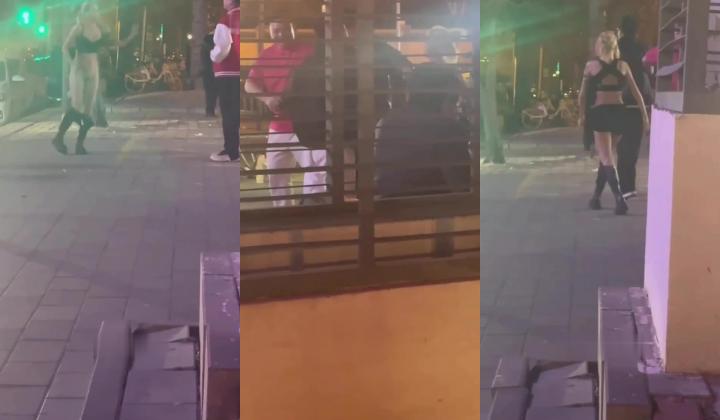 网曝门事件 河北捞女出轨，男友当街大骂“骚逼” 捞女气急败坏疯狂的骂还脱裤子露逼让来操