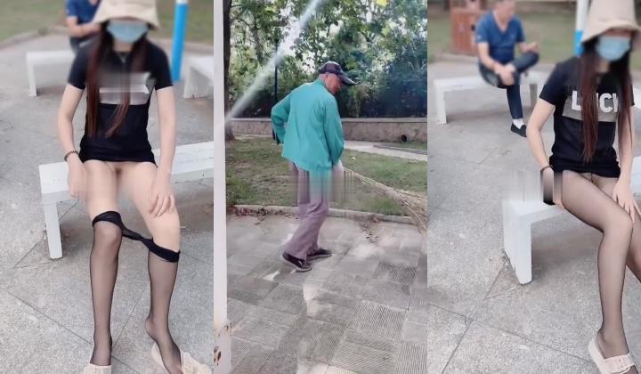 推特极限露出，长腿女神【浅浅GI9ZA】订阅，人前，公共场合，各种社死露出，诱惑农村老头