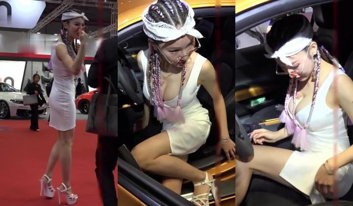 广州车展色色的摄影师各种角度 捕捉身材火爆的美女模特各种不经意间的走光