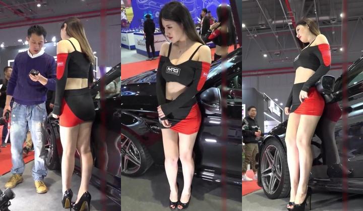 广州车展色色的摄影师各种角度 捕捉身材火爆的美女模特各种不经意间的走光