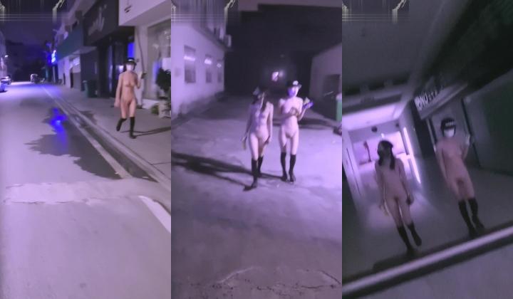 【重磅推荐 紧张刺激的双人露出】露出女神FSS冯珊珊与你的小可爱猪猪领衔主演 双女神各场所露出游