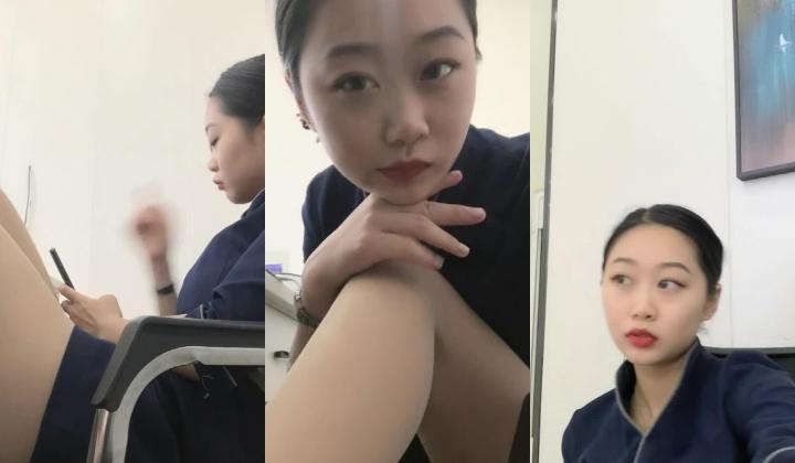 在证券公司上班的小美女，丰满圆脸，阴部饱满多毛，工作岗位太无聊，丝袜诱惑，尿尿大观赏！