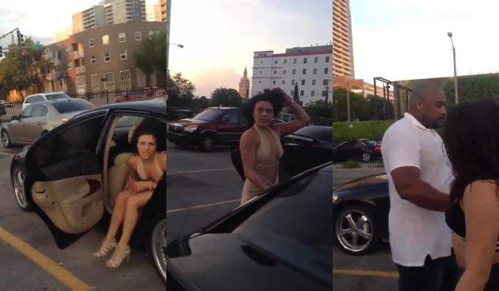 高速路口两个不穿内裤的S女上演撕逼大战,雪白的大奶子和一线天鲍鱼一览无余
