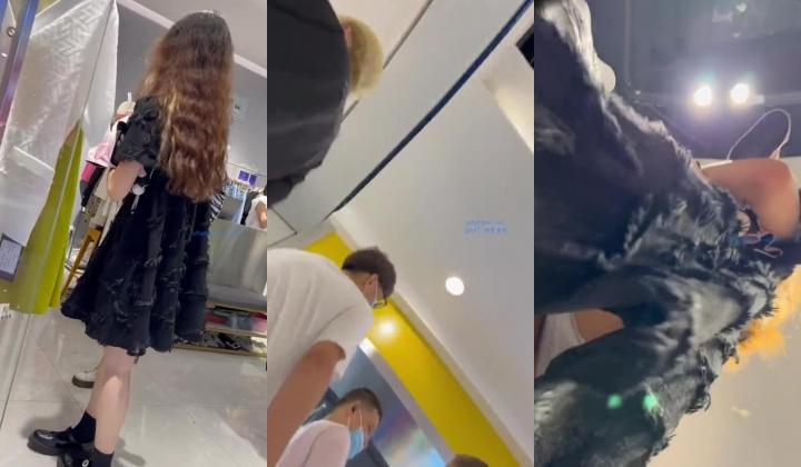 商城跟随操底漂亮美眉 屁屁好性感 内内好可爱 不管你闺蜜男友在旁边也要抄