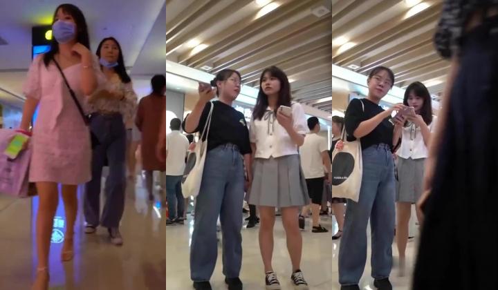 商城跟随偷窥跟闺蜜逛街的漂亮小姐姐 大屁屁穿着蕾丝透明白内内很诱惑