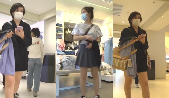 商城跟随偷窥挑选衣服的漂亮少妇 现在的女人都喜欢穿小骚丁卡在屁屁里超凉快