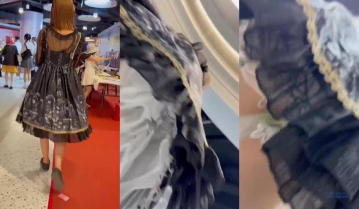商城跟随偷窥萝莉裙漂亮眼镜小姐姐 皮肤白皙 小内内小屁屁 走路一摆一摆很诱惑