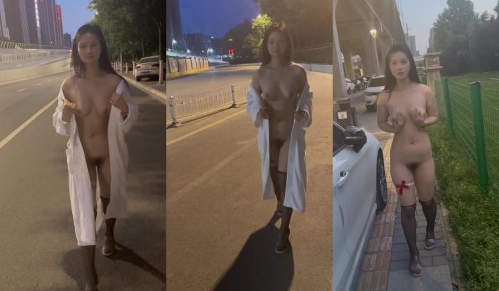 西萌工作室 嫩妹涵涵 小泪深夜街头露出 情趣制服