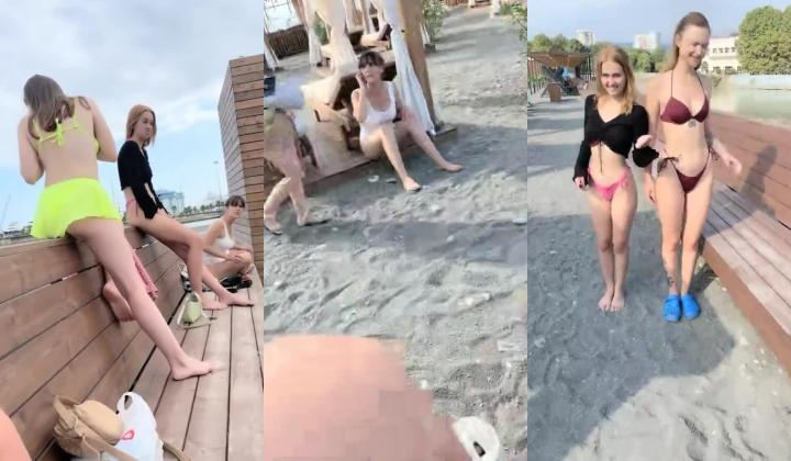 多年未见如此带劲！大神在俄罗斯吃的真香，一排顶级漂亮毛妹，海滩选美大秀？都年轻漂亮，特别是蓝眼睛
