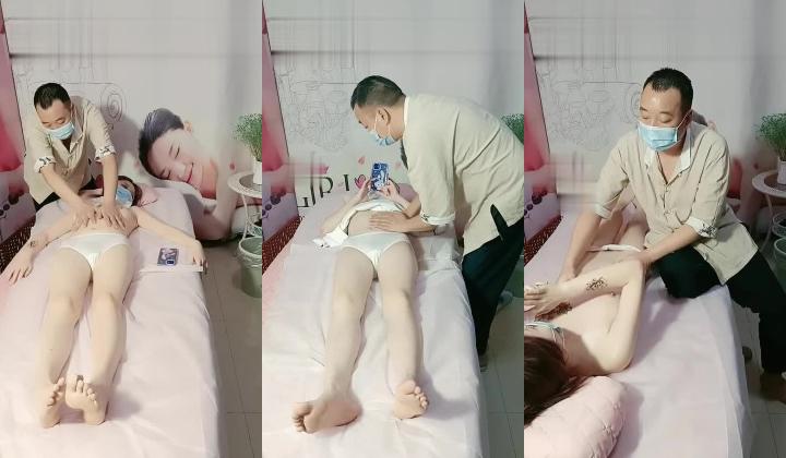 2021.0水宜方养生SPA会馆大叔忽悠小少妇做特殊服务，胸上有纹身好性感，玩弄奶子和逼逼被草还