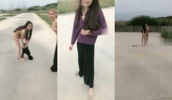 震爆你的眼球，马路监控下两个美女裸奔啪啪口交，释放天性后又高兴又紧张，妹子淫水直流求插入，很容易