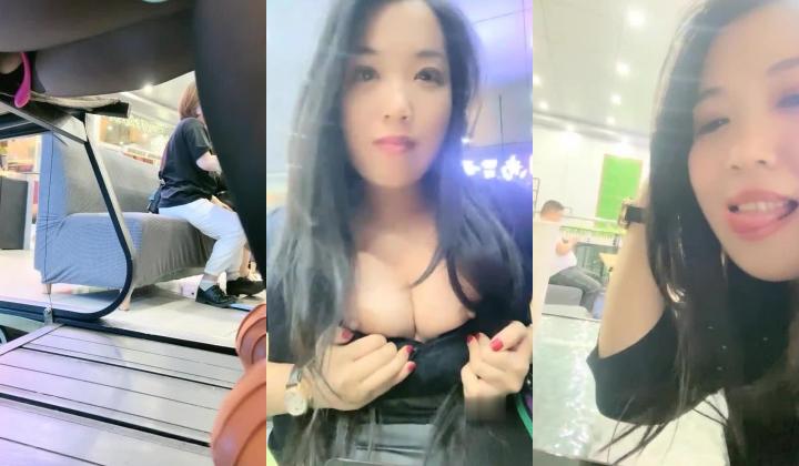 户外露出，真实刺激！~【你的户外小淫妇】，商场公园地摊，周边行人不少，又紧张又激动，水流了好多