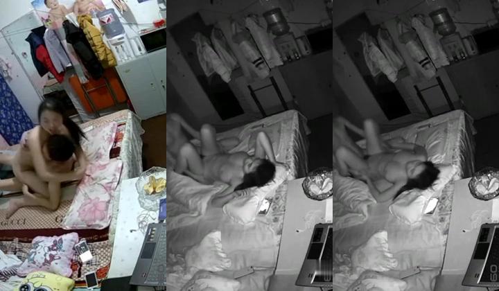 《破解居家摄像头》偷拍年轻小夫妻睡觉前来一炮