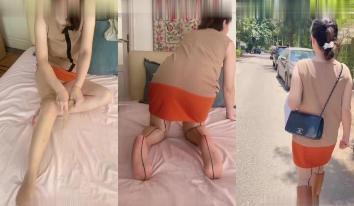 国内超强调教SLAVE DOLL AARUNA露脸阴环肛环美少妇性虐日记，戴着肛塞透明肉丝外出