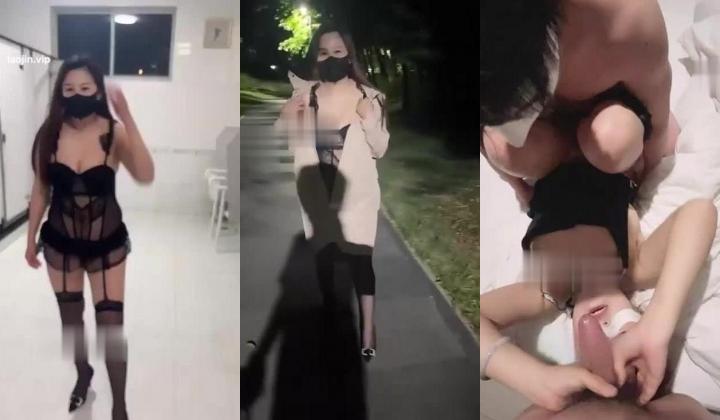 极品骚妻【七愿】，深夜穿着情趣在公园玩露出，试图勾引单男，骚逼痒的受不了，在公厕操她