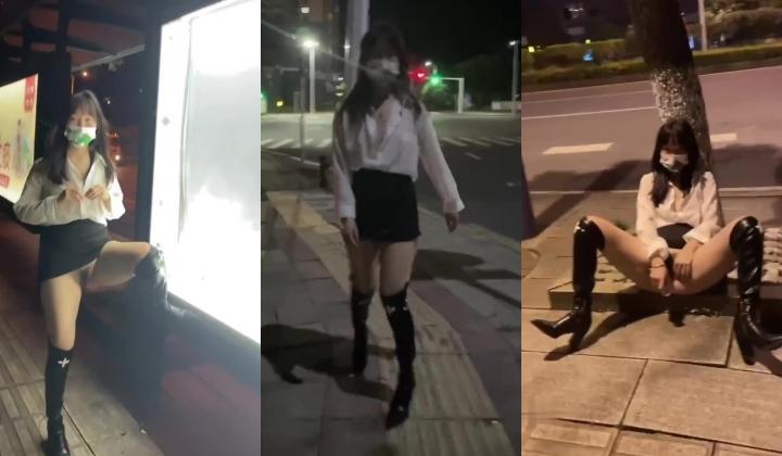 ️震撼流出 ️重磅稀缺 ️极品露出少女『奶油泡芙』和朋友电梯口做爱偶遇邻居回家 满满的兴奋 路边
