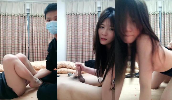 韵味十足的尤物骚货，卧室中被猥琐男推到舔逼，道具自慰，打飞机口硬女上位啪啪