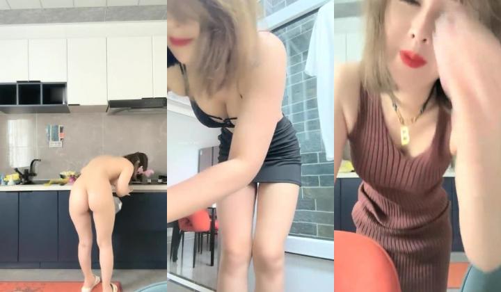 推荐，极品美少妇，【少妇可同成可空降】，居家全裸烧饭，这背影杀看了真心动，长得也不错，被操爽了