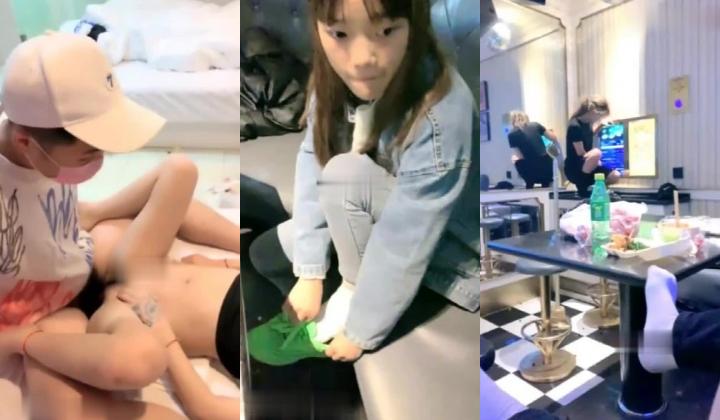 多个00后KTV酒后性起,沙发上拔掉裤子就开操,完事回酒店继续操,年轻真会玩