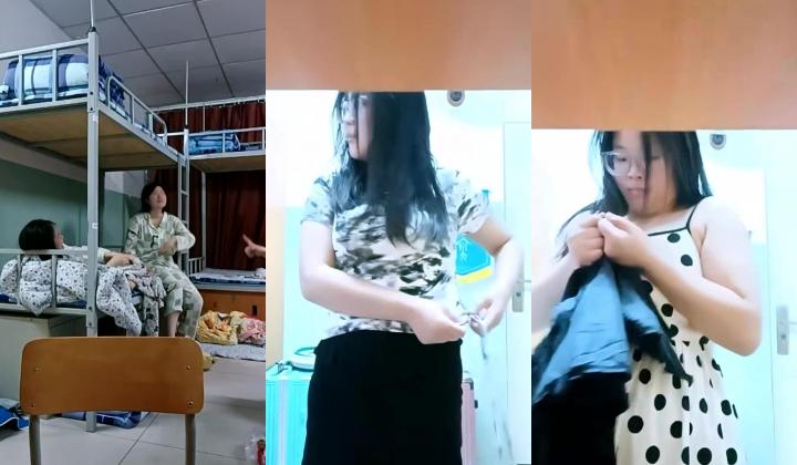 校园宿舍！【妍贝贝 】寝室内，趁室友们都不在，学妹偷偷漏出，真实，舍友一直聊天，还有些放不开