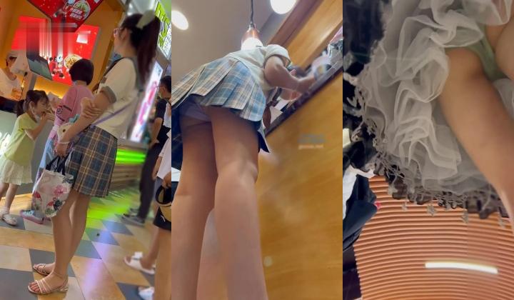大神偷拍美女裙 ️底萝莉塔长裙COSER逛街眼镜妹绿色窄内骚气侧露JK制服靓女吃饭..粉色骚内翘