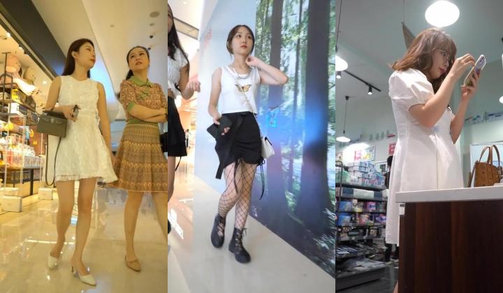 偷拍大神商场处游荡CD几个美女裙底风光和闺蜜逛街的气质眼镜美女骚穴内裤漏毛毛