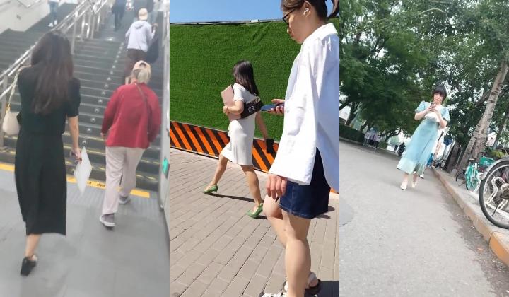 最新流出 ️魔手 CD地铁站出口电梯偷拍美女裙底《极品骚秘》公司极品女秘，外纯内骚，T字裤掩盖不