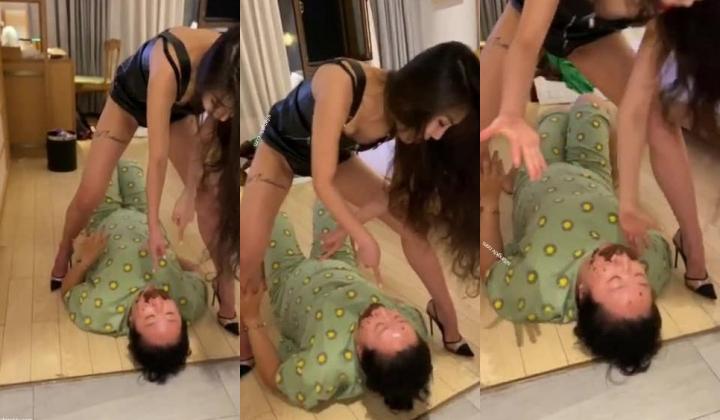 【重口调教】极品性感女神喂贱奴黄金，说话特温柔，’把主人的屁股捧好了啊，对对对，主人为你牺牲很大