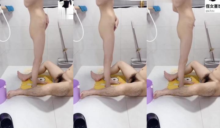 侄女和小叔的乱伦关系，瘦弱的小侄女被小叔狠狠操的浑身发抖颤抖，每次一狠操拔出鸡巴，她都浑身发抖