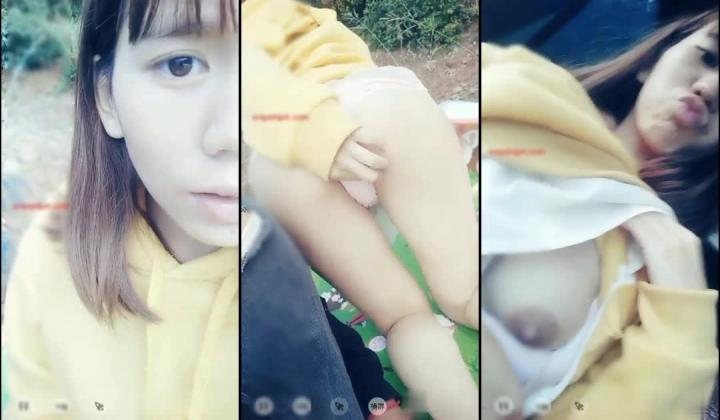 挺漂亮的清纯女主播和小车司机湖边准备野战户外啪啪直播特殊原因没有成事