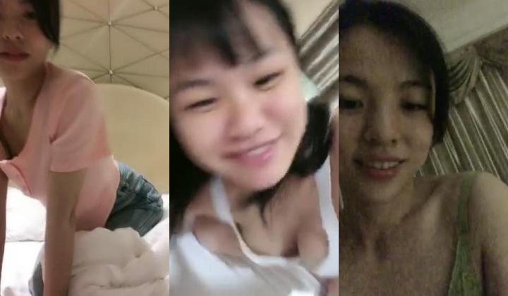正宗学妹，【小白甜妹】05后美女，拿着口红涂逼唇，颜值真能打，不用开美颜这姿色也够了，楚楚动人小