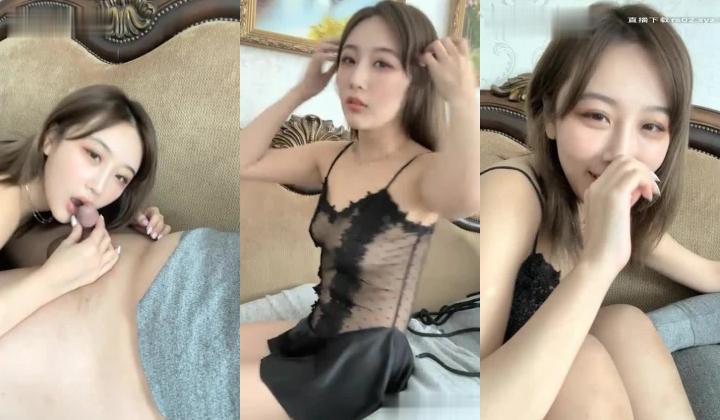 【蜜桃珠珠】高颜值妹子大姨妈给炮友口交，透视装露奶脱内裤自摸嫩穴