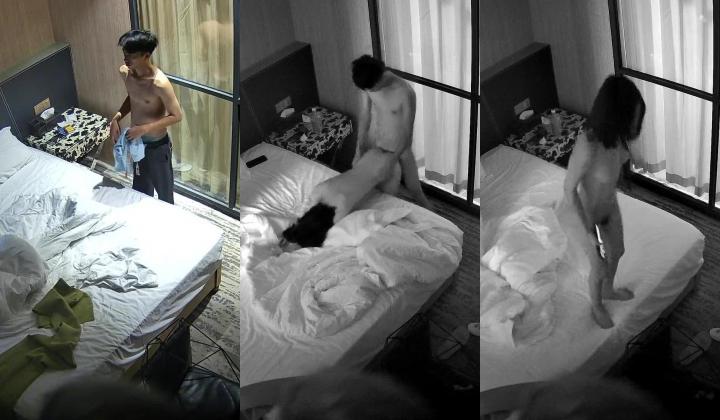 颜值不错美女，一晚上躺床上摸摸搞搞，骑在身上很想要，早上起来后入来一发