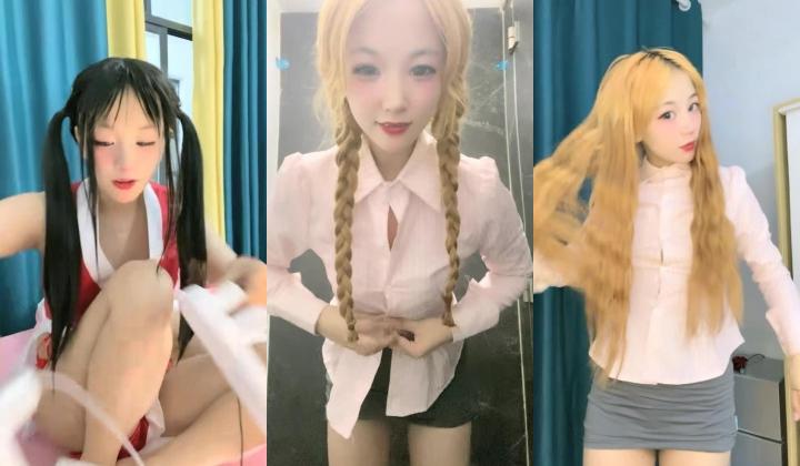 极品尤物金发美女！不知火舞装扮！带炮友户外吃饭，卫生间脱衣诱惑，叫上炮友厕所操逼，摸着奶子后入